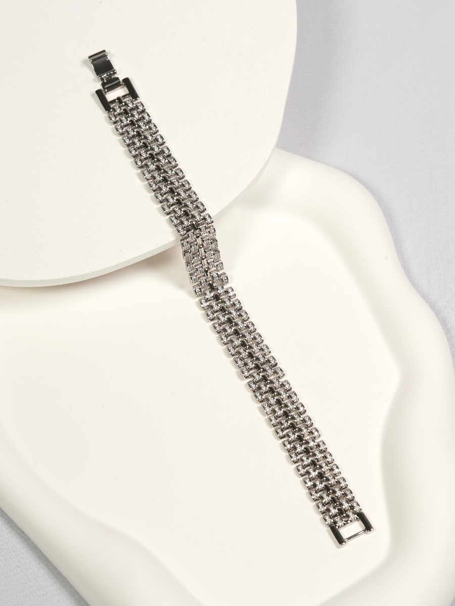 Resim ZİRKON TAŞLI KORDON ZİNCİR SİLVER KADIN BİLEKLİK