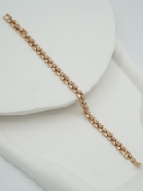 Resim ZİRKON TAŞLI KORDON İNCE ZİNCİR GOLD KADIN BİLEKLİK