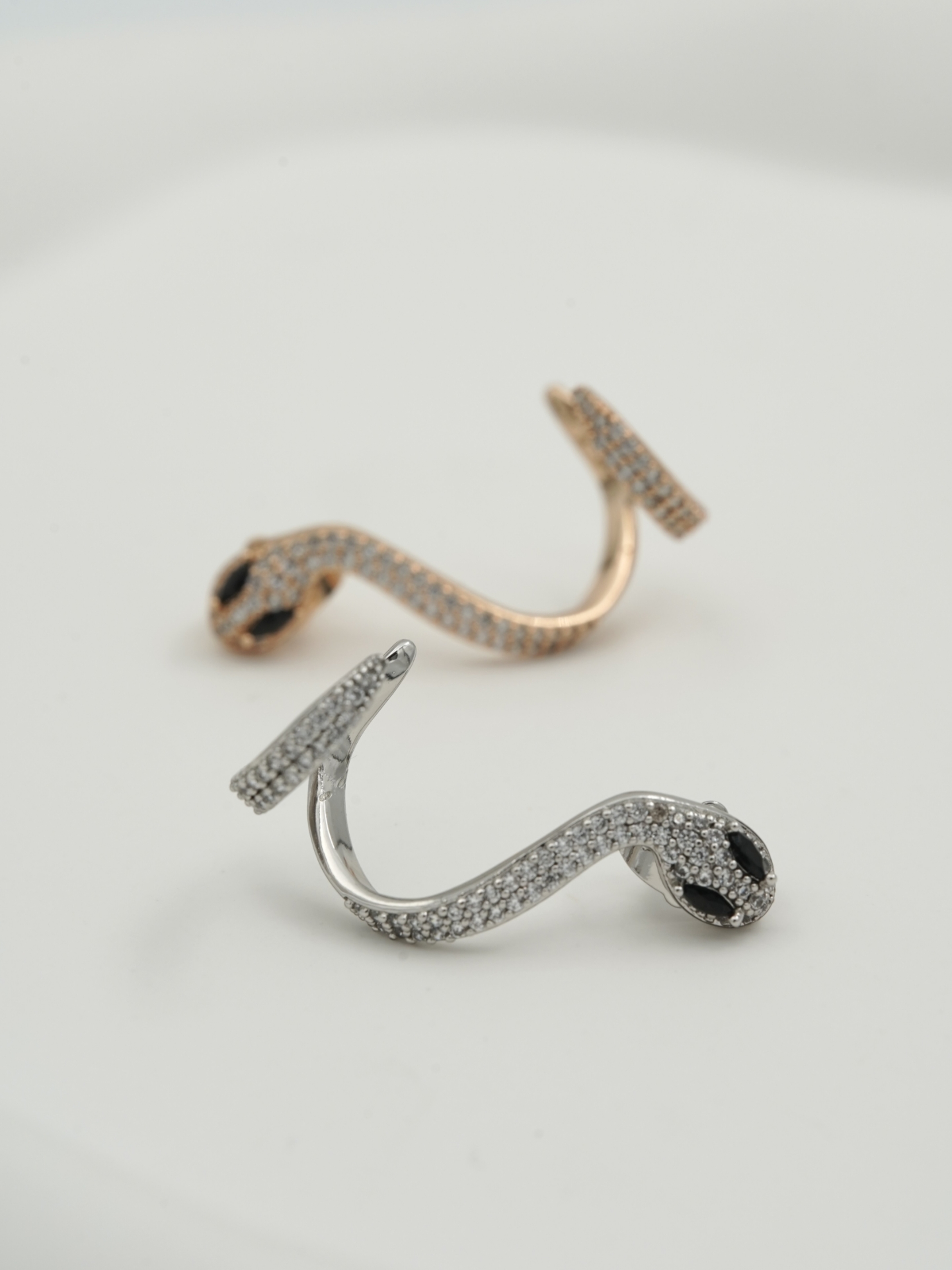 Resim Gold Yılan Earcuff Küpe