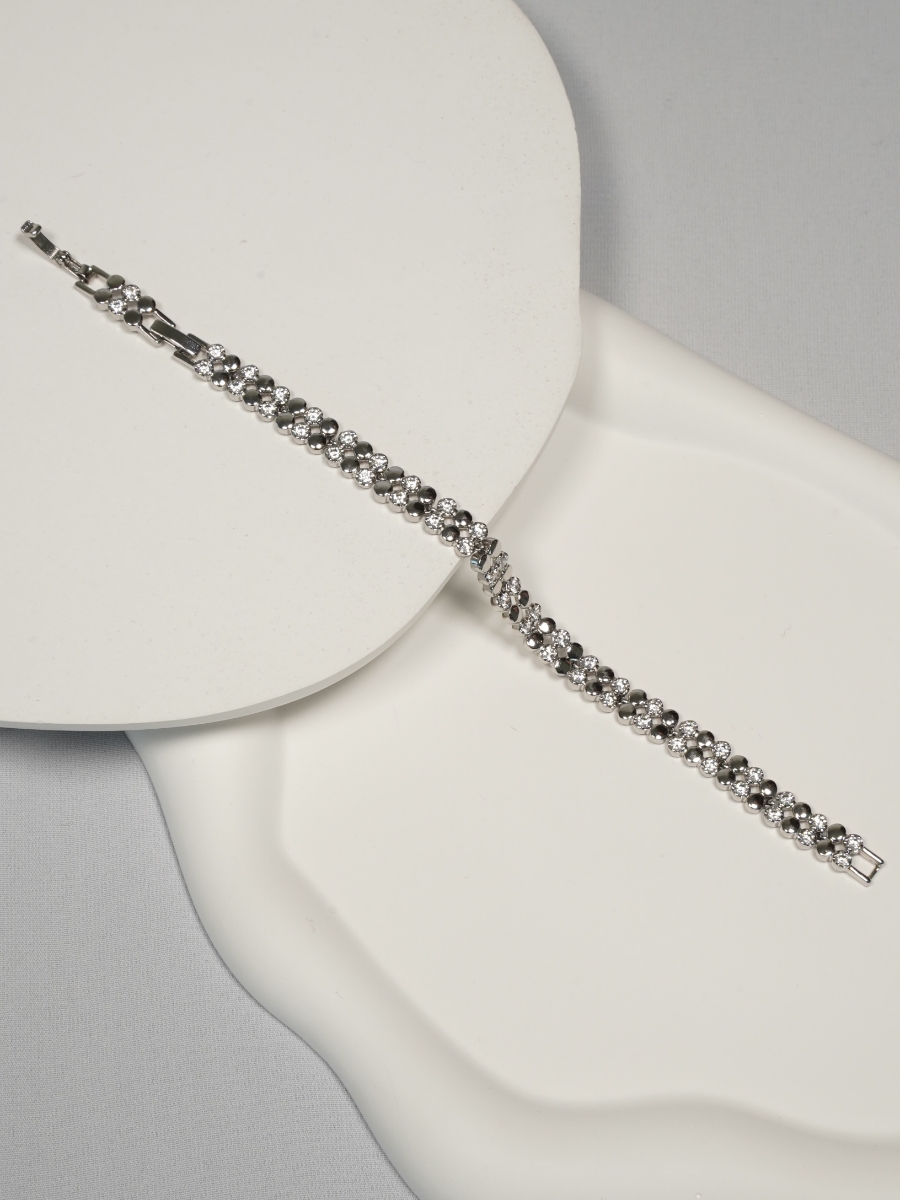 Resim İKİ SIRA ZİNCİR TAŞLI SİLVER KADIN BİLEKLİK