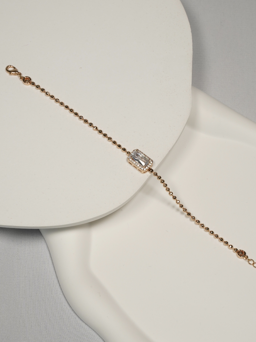 Resim ZİRKON TAŞLI BAGET GOLD KADIN BİLEKLİK