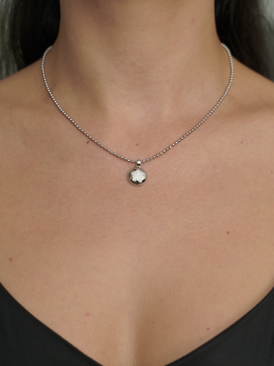 Resim TAŞLI YILDIZ DORİKA ZİNCİR SİLVER KOLYE