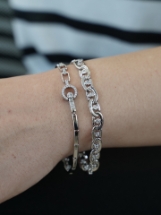 Resim HALKA DETAYLI DİKDÖRTGEN SİLVER KADIN BİLEKLİK