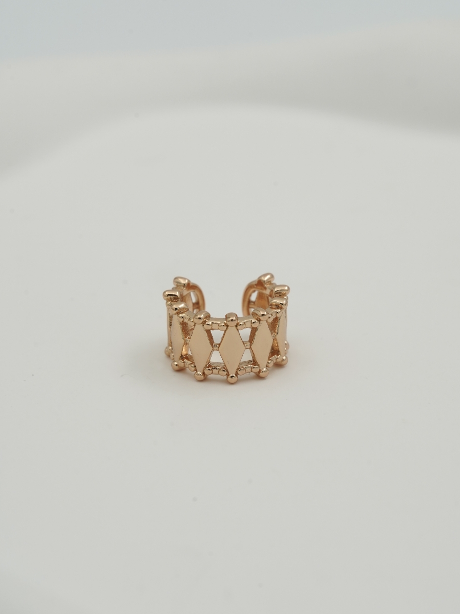 Resim Gold Baklava Desenli Earcuff Küpe