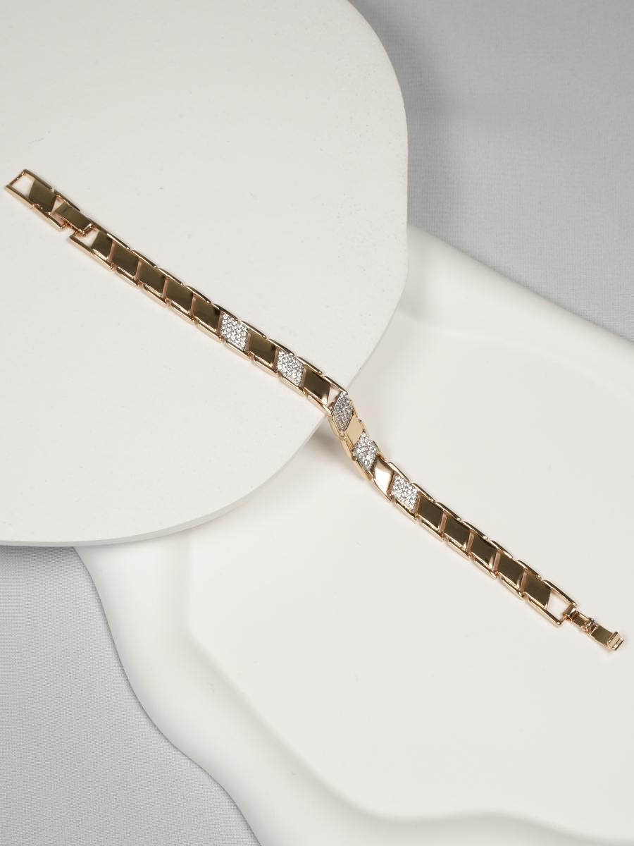 Resim MODERN PLAKA TAŞLI GOLD KADIN BİLEKLİK