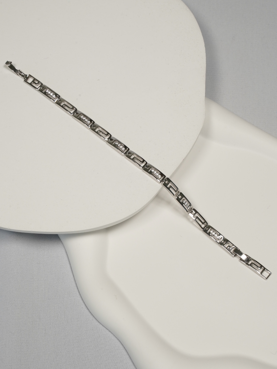 Resim YUNAN DESENLİ TAŞLI SİLVER KADIN BİLEKLİK